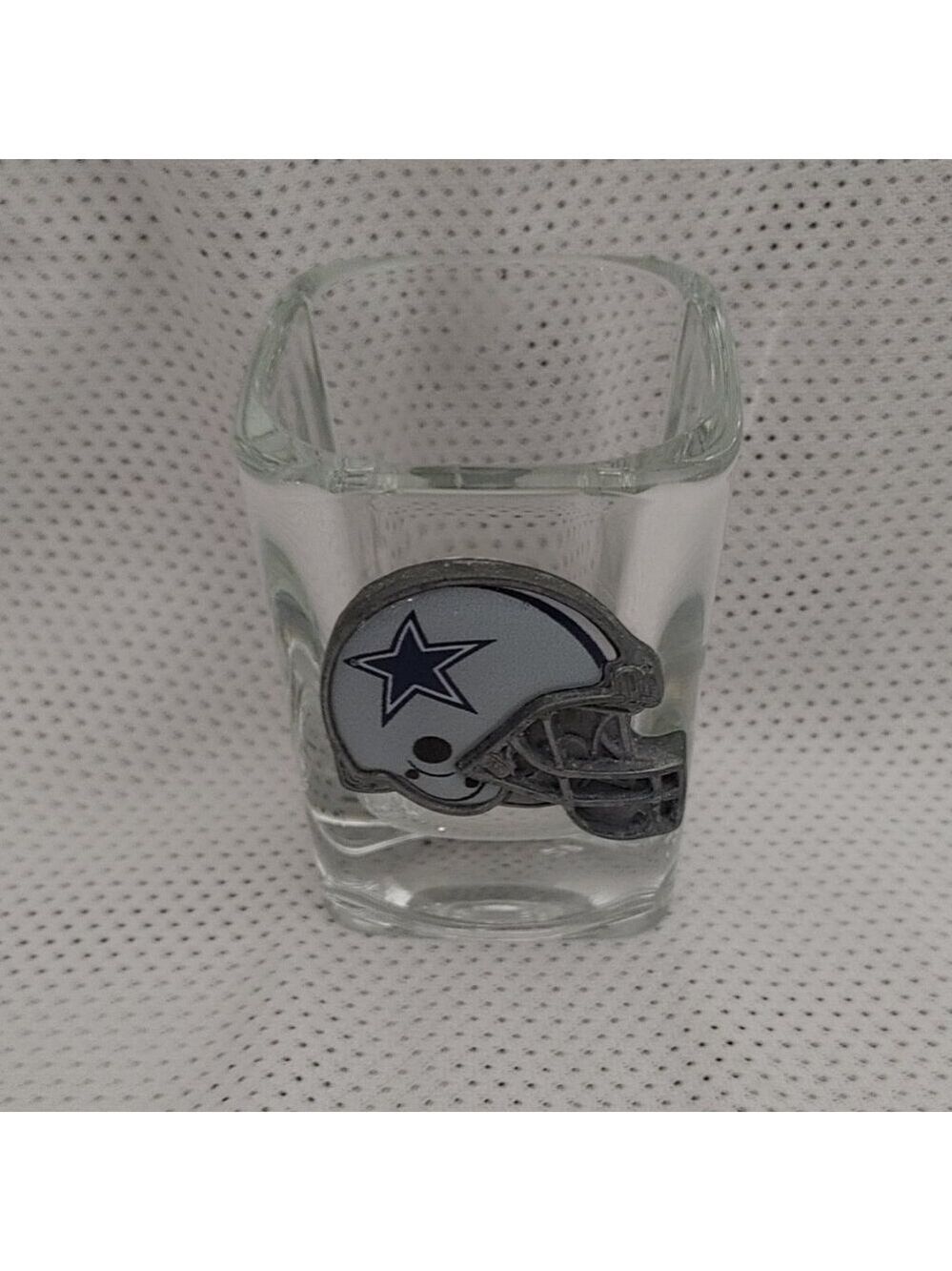 NFL Dallas Cowboys Square Shot Glass with Pewter Helmet Emblem